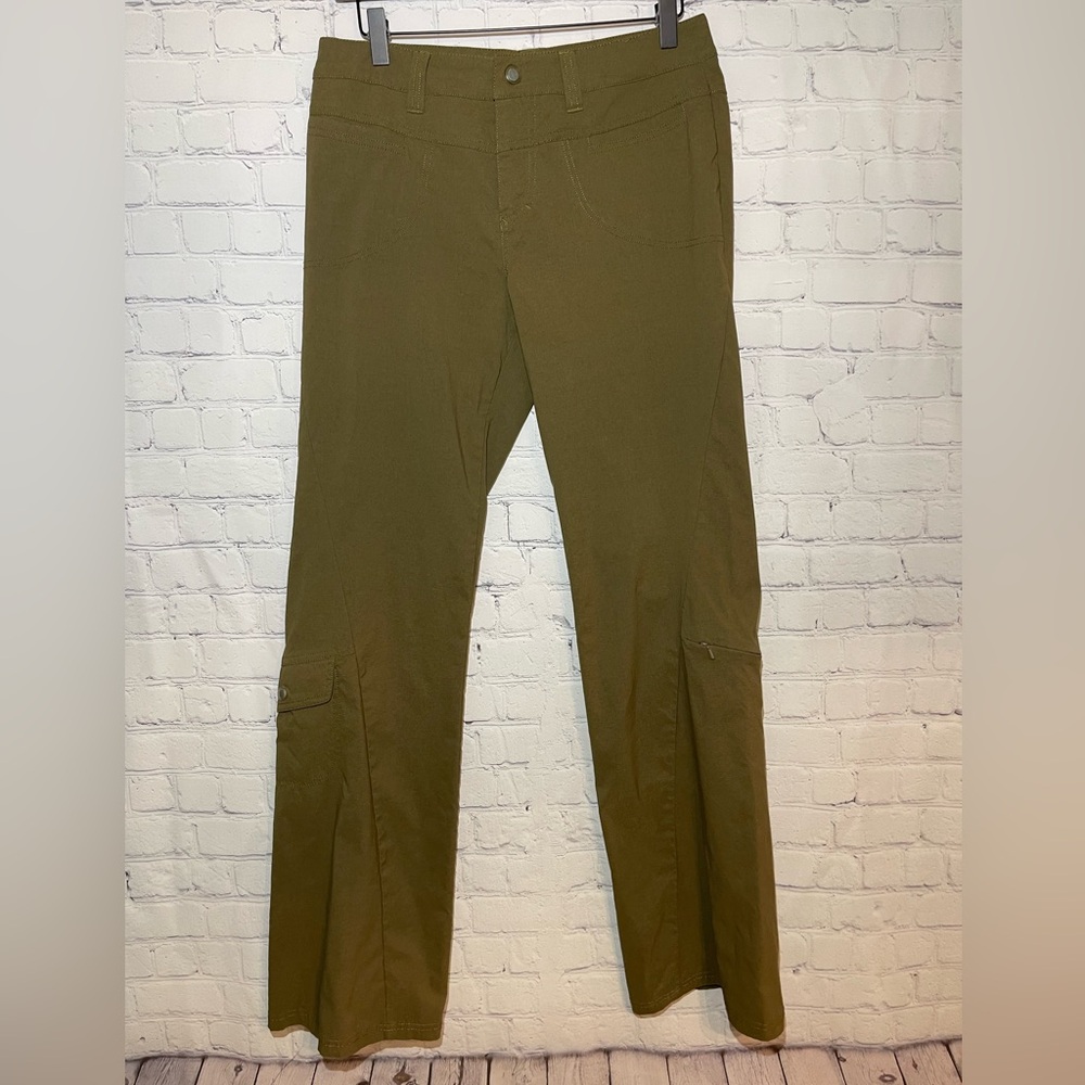 ATHLETA size 8T olive green flared hiking pants